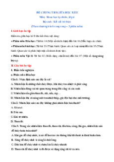 Đề cương Giữa kì 2 KHTN 6 Kết nối tri thức (song song)