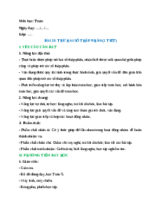 Giáo án Trừ hai số thập phân Toán lớp 5 Chân trời sáng tạo