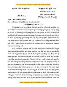 Đề thi giữa kì 2 Ngữ văn 8 Chân trời sáng tạo (Đề 5)