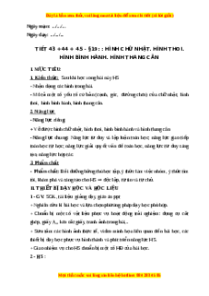 Giáo án Hình chữ nhật. Hình thoi hình bình hành. Hình thang cân Toán 6 Kết nối tri thức