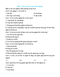 Trắc nghiệm Công nghệ 12 Lâm nghiệp-Thủy sản Cánh diều (đúng sai, trả lời ngắn)