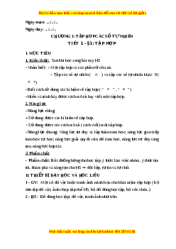 Giáo án Tập hợp Toán 6 Kết nối tri thức