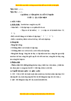 Giáo án Tập hợp Toán 6 Kết nối tri thức