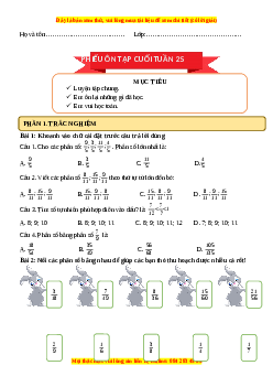 Bài tập cuối tuần Toán 4 Tuần 25 Cánh diều