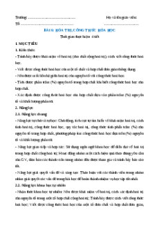 Giáo án Bài 6 Hóa học 7 Cánh diều: Hóa trị, công thức hóa học