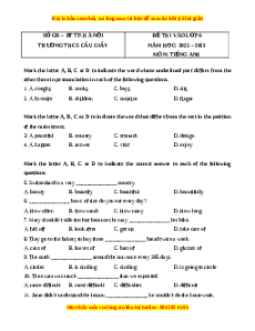 Đề thi tuyển sinh vào lớp 6 môn Tiếng Anh trường THCS Cầu Giấy năm 2022