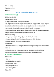 Giáo án Bài 46: Luyện tập chung Toán lớp 5 Cánh diều