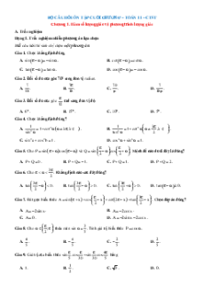Bài tập ôn tập + Đề kiểm tra Toán 11 Chân trời sáng tạo Chương 1