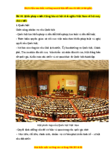 Lý thuyết Kinh tế pháp luật 10 Cánh diều Bài 18: Hiến pháp nước Cộng hòa xã hội chủ nghĩa Việt Nam về bộ máy nhà nước