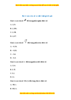 Trắc nghiệm Làm tròn số và ước lượng kết quả Toán 7 Chân trời sáng tạo