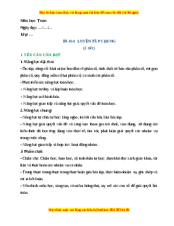 Giáo án Luyện tập chung Toán lớp 4 Cánh diều