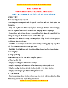 Giáo án Nguyễn Du – “Những điều trông thấy mà đau đớn lòng” 2024 Kết nối tri thức