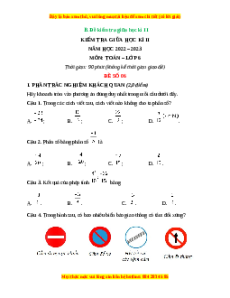Đề thi giữa kì 2 Toán 6 Chân trời sáng tạo (Đề 6)