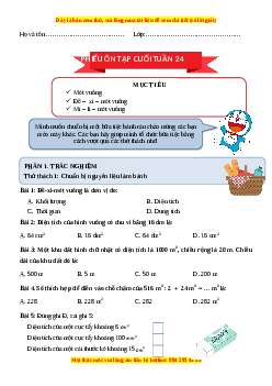 Bài tập cuối tuần Toán 4 Tuần 24 Cánh diều