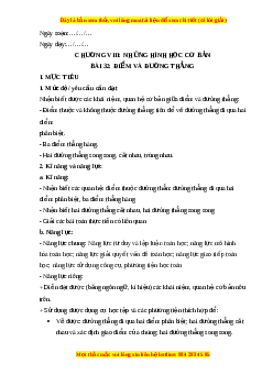 Giáo án Điểm và đoạn thẳng Toán 6 Kết nối tri thức