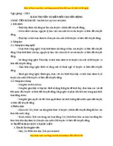 Giáo án Bài 8 Công nghệ 8 Cánh diều: Truyền và biến đổi chuyển động