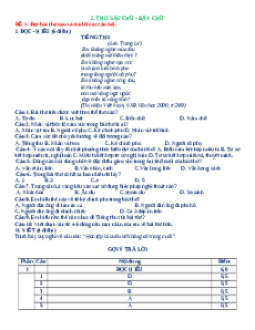 12 Đề đọc hiểu Văn 8 Thơ, thơ 6 chữ, 7 chữ (cấu trúc mới)