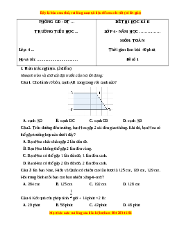 Đề thi cuối kì 2 Toán lớp 4 Kết nối tri thức (Đề 1)