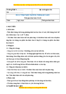 Giáo án Tính theo phương trình hoá học Hóa học 8 Chân trời sáng tạo