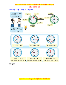 Giải Sgk Toán lớp 3 Bài 47: Xem đồng hồ (Chân trời sáng tạo)