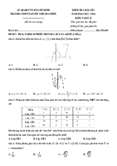 Bộ 12 Đề thi Cuối kì 1 Toán 12 Tp. HCM có đáp án