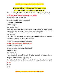 Trắc nghiệm Địa lí 7 Bài 11 Chân trời sáng tạo: Phương thức con người khai thác, sử dụng và bảo vệ thiên nhiên châu Phi