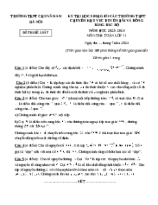 Đề thi HSG Toán 11 Trường THPT Chuyên Chu Văn An - Hà Nội