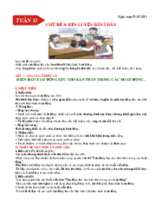 Giáo án Hoạt động trải nghiệm 9 Chủ đề 4: Rèn luyện bản thân