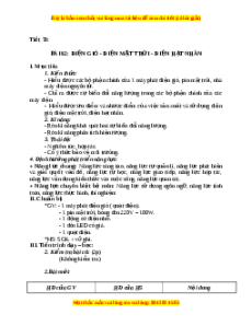Giáo án Điện gió - Điện mặt trời - Điện hạt nhân Vật lí 9