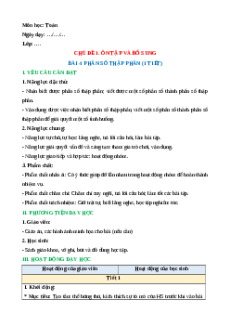 Giáo án Phân số thập phân Toán lớp 5 Kết nối tri thức