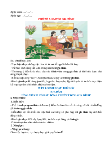 Giáo án Chủ đề 5: Em với gia đình