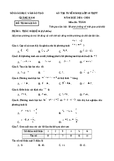 Đề minh họa Toán thi vào lớp 10 Quảng Nam 2025