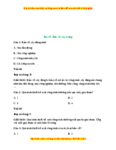Trắc nghiệm Bài 15: Bản vẽ xây dựng