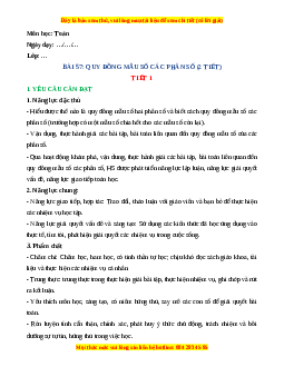 Giáo án Quy đồng mẫu số các phân số Toán 4 Kết nối tri thức