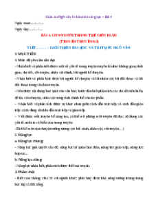 Giáo án Con người trong thế giới kì ảo (Truyện truyền kì) 2024 Chân trời sáng tạo