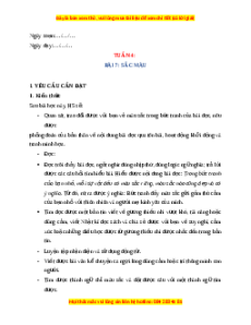 Giáo án Tuần 4 Tiếng Việt lớp 4 Chân trời sáng tạo