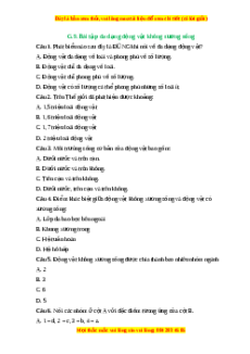 Trắc nghiệm Đa dạng động vật không xương sống KHTN 6 Cánh diều