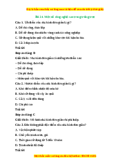 Trắc nghiệm Bài 24: Một số công nghệ cao trong trồng trọt