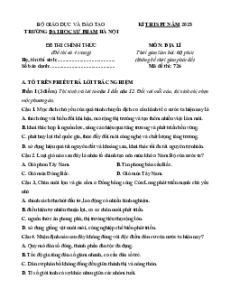 Đề thi Địa lí ĐGNL Đại học Sư phạm Hà Nội (các năm)