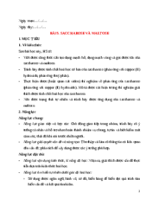 Giáo án NLS Hóa học 12 Kết nối tri thức Bài 5: Saccharose và maltose