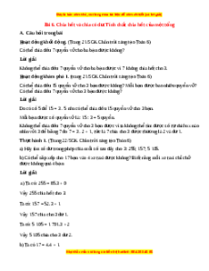 Giải sgk Toán 6 Bài 6: Chia hết và chia có dư. Tính chất chia hết của một tổng (Chân trời sáng tạo)