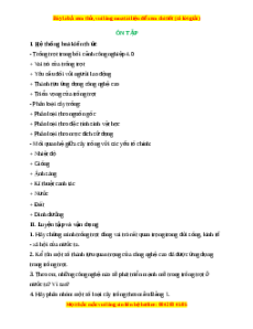Hệ thống hóa kiến thức Công nghệ 10 Cánh diều Chủ đề 1