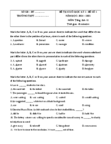 Đề thi Cuối kì 1 Tiếng Anh 12 Global success 2024 (Đề 1)