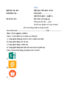 Đề thi cuối kì 2 Tin học lớp 4 Chân trời sáng tạo (Đề 4)