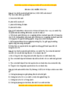 Trắc nghiệm Bài 10: Các nước Tây Âu Lịch sử 12