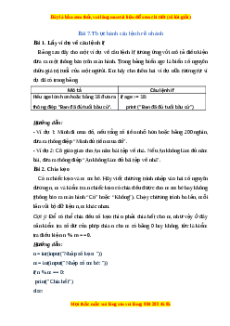 Lý thuyết Tin học 10 Cánh diều Bài 7: Thực hành câu lệnh rẽ nhánh