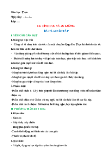 Giáo án Bài 73: Luyện tập Toán lớp 5 Cánh diều