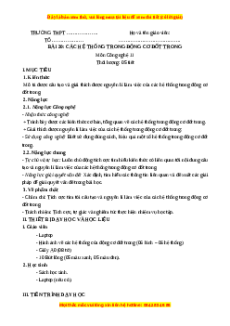 Giáo án Bài 20 Công nghệ cơ khí 11 Kết nối tri thức: Các hệ thống trong động cơ đốt trong