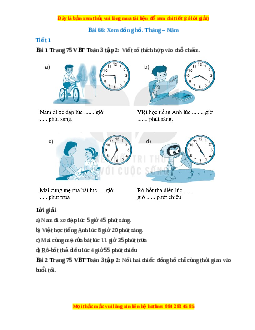 VBT Toán lớp 3 Bài 66 (Kết nối tri thức): Xem đồng hồ. Tháng – Năm