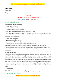 Giáo án Giờ - Phút Toán lớp 2 Cánh diều